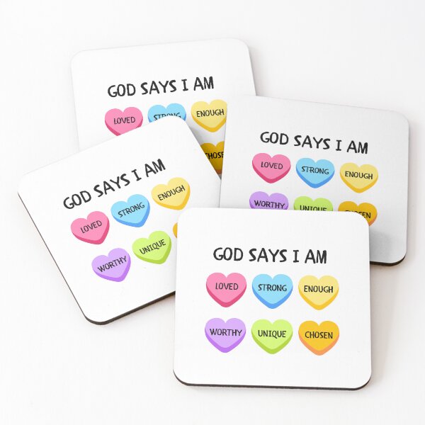 Item preview, God Says I Am Loved, Strong, Enough, Unique, Chosen designed and sold by InnaPo ⭐⭐⭐⭐⭐.