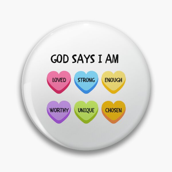 Item preview, God Says I Am Loved, Strong, Enough, Unique, Chosen designed and sold by InnaPo ⭐⭐⭐⭐⭐.