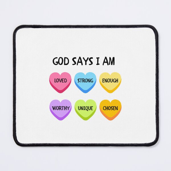 Item preview, God Says I Am Loved, Strong, Enough, Unique, Chosen designed and sold by InnaPo ⭐⭐⭐⭐⭐.