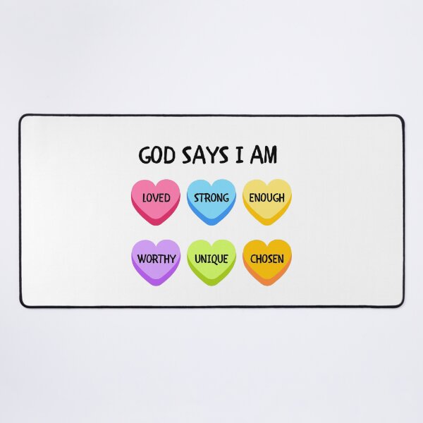 Item preview, God Says I Am Loved, Strong, Enough, Unique, Chosen designed and sold by InnaPo ⭐⭐⭐⭐⭐.