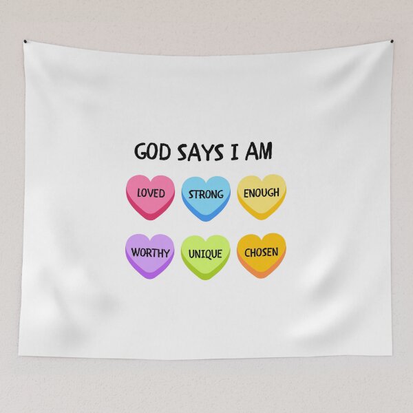 Item preview, God Says I Am Loved, Strong, Enough, Unique, Chosen designed and sold by InnaPo ⭐⭐⭐⭐⭐.