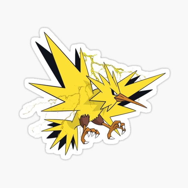 Adesivo Resinado Pokemon - Zapdos Passaro Amarelo - Central 66