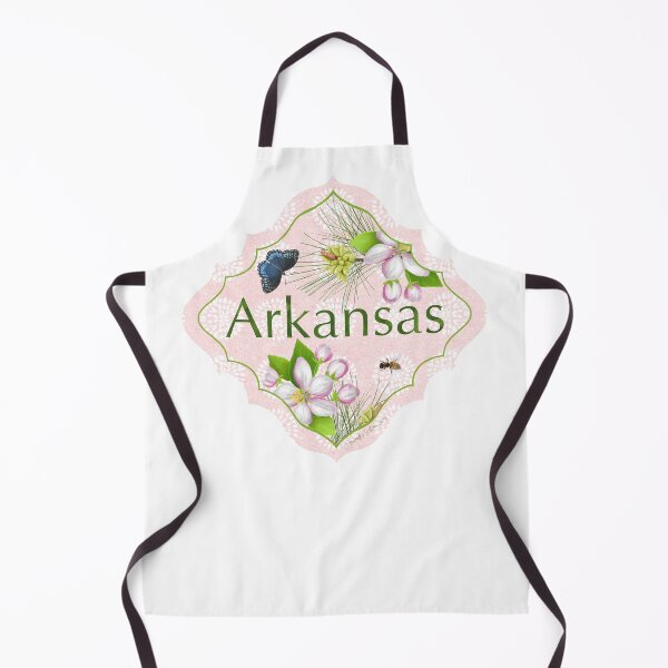 Item preview, Arkansas Design Motif Illustration for Travelers US State Collection Apple Blossom State Tree Pine State Flower designed and sold by JourneyHomeMade.