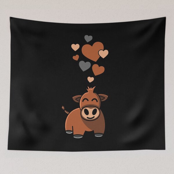 Item preview, Red Angus Cow With Hearts designed and sold by eternallygifted.
