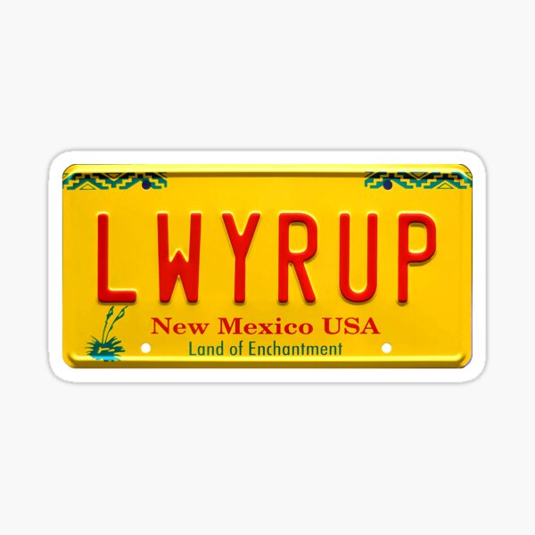 Mini Better Call Saul LWYRUP lawyer Up License Plate Sticker 