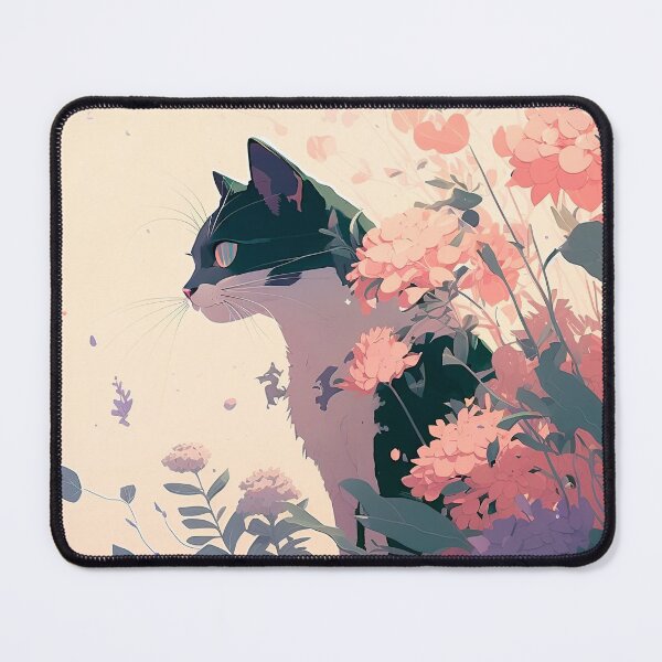 Item preview, cat and flowers designed and sold by FelpoStore.