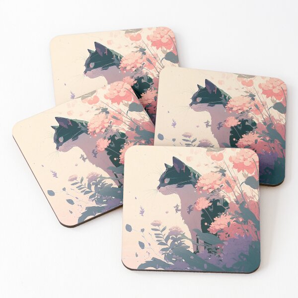 Item preview, cat and flowers designed and sold by FelpoStore.