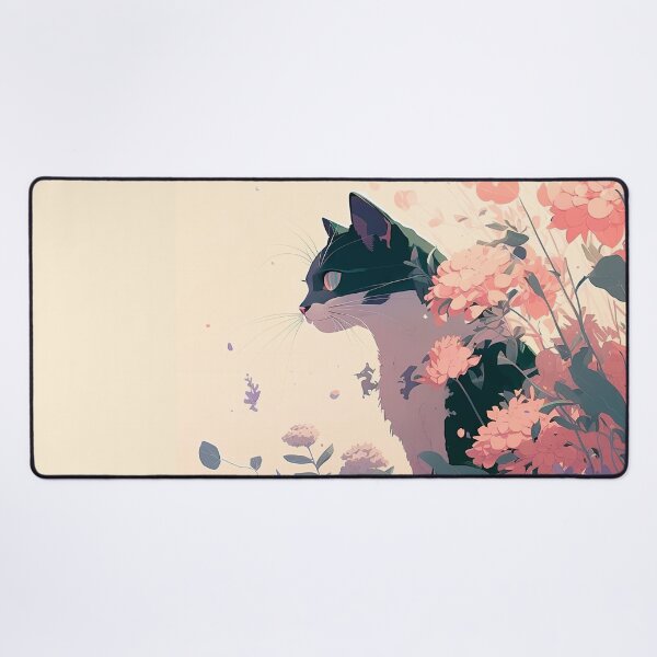 Item preview, cat and flowers designed and sold by FelpoStore.