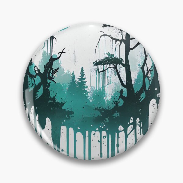 Item preview, Grunge Dripping Turquoise Misty Forest Landscape designed and sold by GotPink.