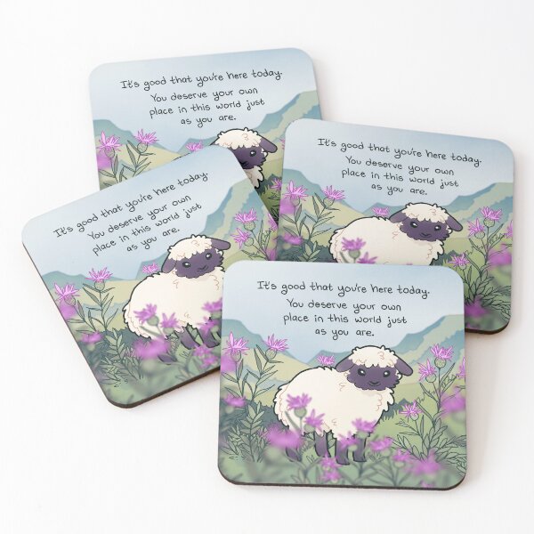 Item preview, "You Deserve Your Own Place In This World" Kind Fluffy Mountain Sheep designed and sold by thelatestkate.