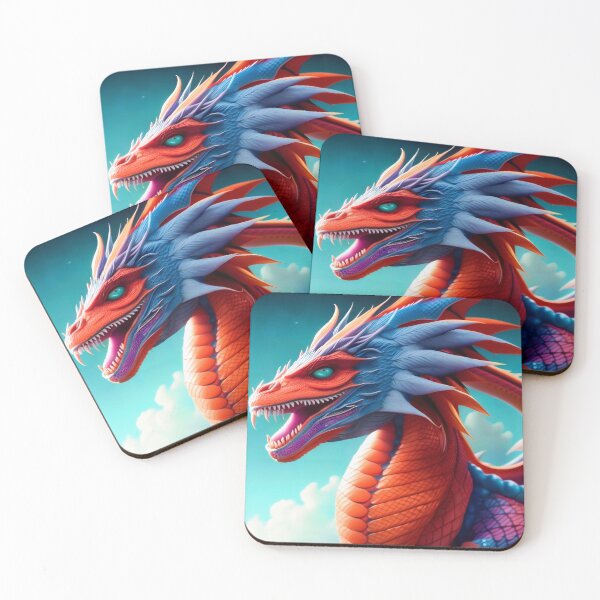 Item preview, Red Dragon with Blue Spikes designed and sold by dragynrain.