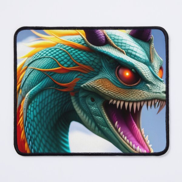 Item preview, Cyan Dragon with Orange Mane and Purple Horns designed and sold by dragynrain.