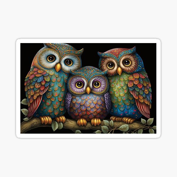 Item preview, Three Owls  designed and sold by Dorikoogler.