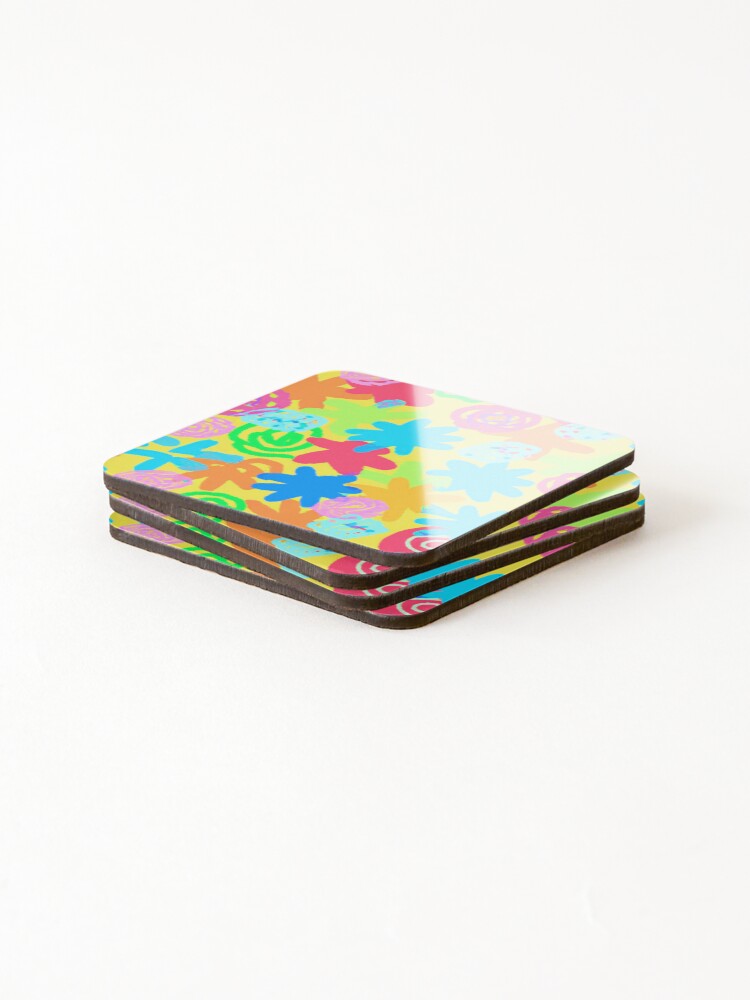 Thumbnail 4 of 5, Coasters (Set of 4), Colorful Seamless Pattern designed and sold by Matoo5062.