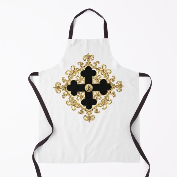 Item preview, Greek Orthodox Cross White Blue Trim Alpha Omega designed and sold by Yiorgos Designs.
