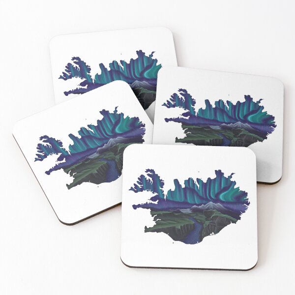 Item preview, Iceland Northern Lights Silhouette Art designed and sold by EcoElsa.