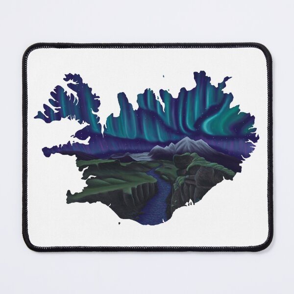 Item preview, Iceland Northern Lights Silhouette Art designed and sold by EcoElsa.