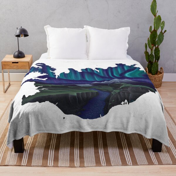 Item preview, Iceland Northern Lights Silhouette Art designed and sold by EcoElsa.