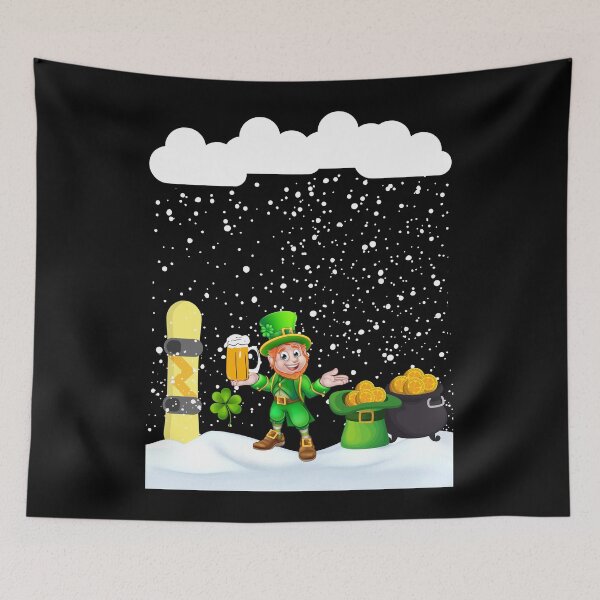 Item preview, Snowboard on St Patricks Day Snowfall Snowflakes shamrock designed and sold by Artstastic.