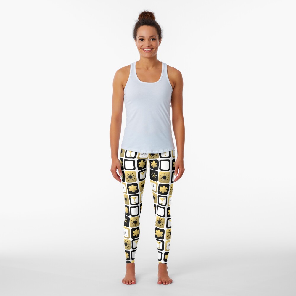 Retro Glamorous Gold Pattern Leggings