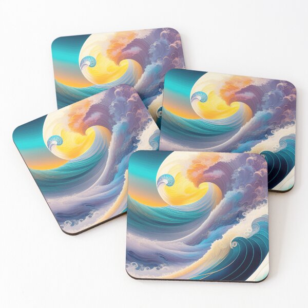 Item preview, Ocean Waves in pastel soft colors  designed and sold by Witsprings.