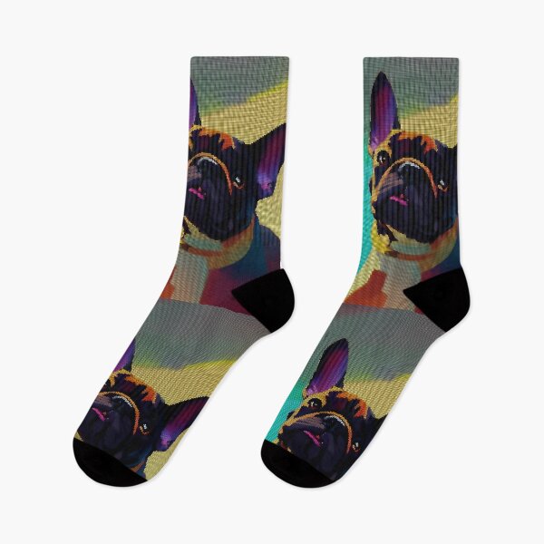 Artikelvorschau, Colorful Abstract French Bulldog 8-bit Pixel Art entworfen und verkauft von PixelDripped.