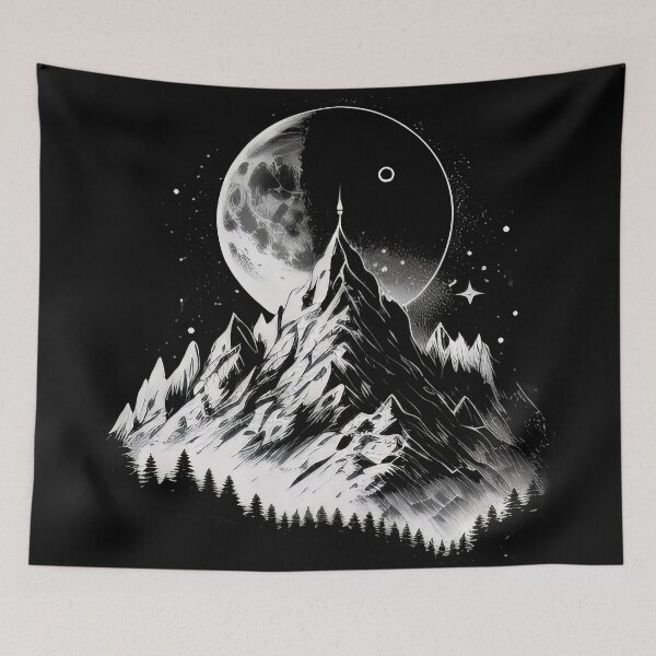 Item preview, Super Moon & Dark Mountain Peak designed and sold by FenixRiver.