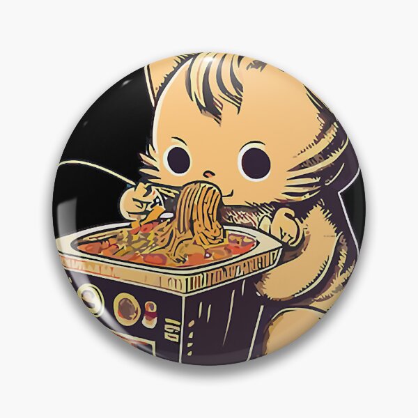 Aperçu de l'œuvre Chat mangeant Ramen créée et vendue par LaRaguteria.