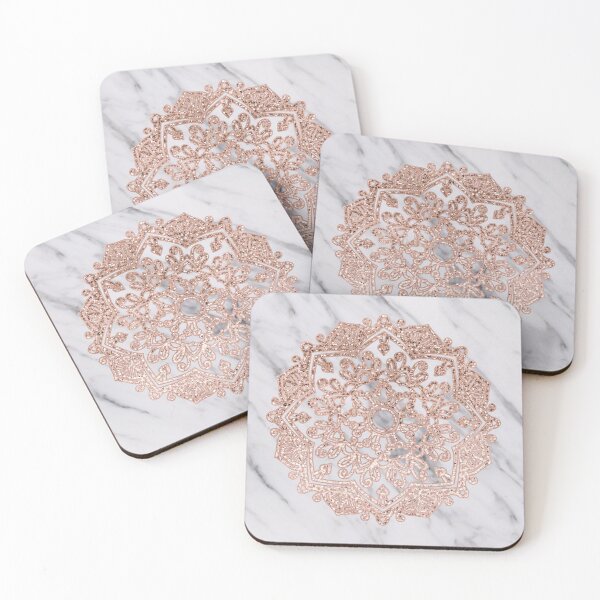 Item preview, Glittering rose gold marble mandala designed and sold by marbleco.