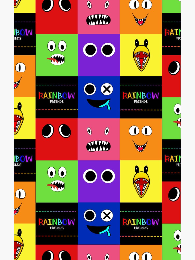 Rainbow Friends characters faces in grid.. Blue Roblox Rainbow Friends  Characters, roblox, video game. Halloween iPhone Case for Sale by  Mycutedesings-1