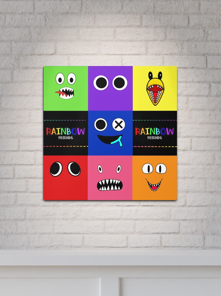 Rainbow Friends characters faces in grid.. Blue Roblox Rainbow Friends  Characters, roblox, video game. Halloween Essential T-Shirt for Sale by  Mycutedesings-1