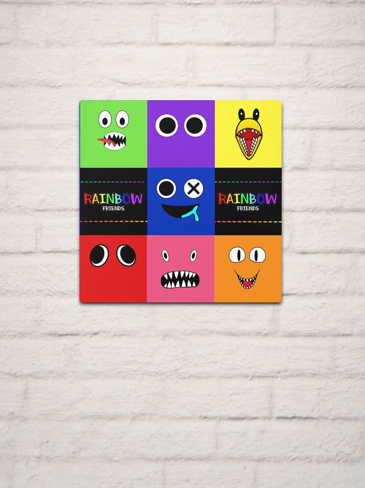 Rainbow Friends characters faces in grid.. Blue Roblox Rainbow