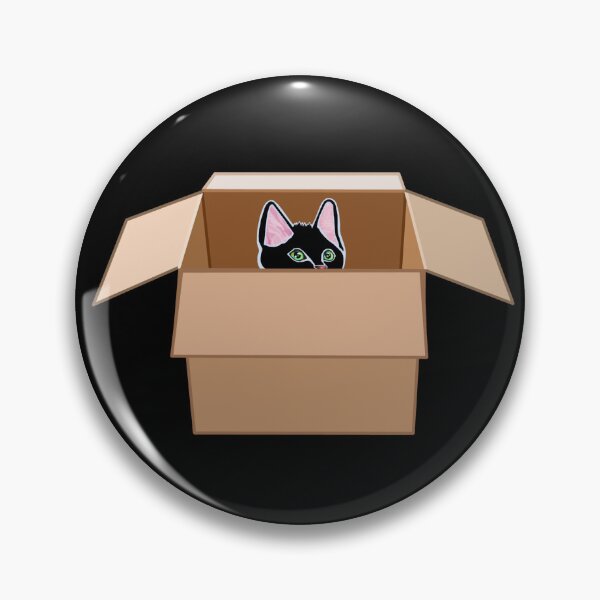 Item preview, Black Kitten Peeking from Cardboard Box designed and sold by Deborah Camp.