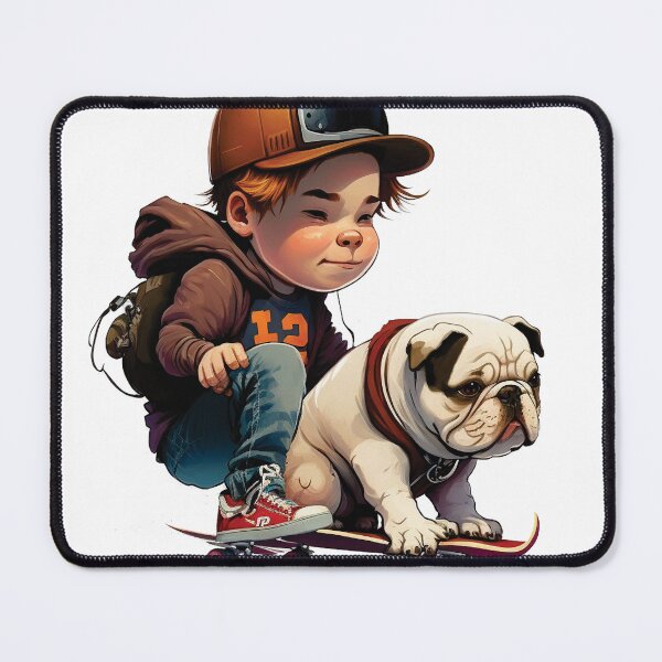Item preview, Skater boy with Bulldog designed and sold by HookedOnDogz.