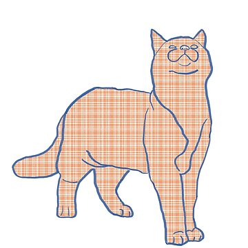 Artwork thumbnail, Cat and Pattern - Plaid - Astonished Cat Company - Great Gift for Cat Lovers by AstonishedCatCo