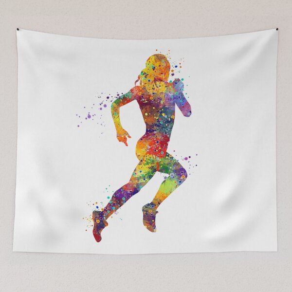 Item preview, Girl Running Watercolor designed and sold by LotusGifts.