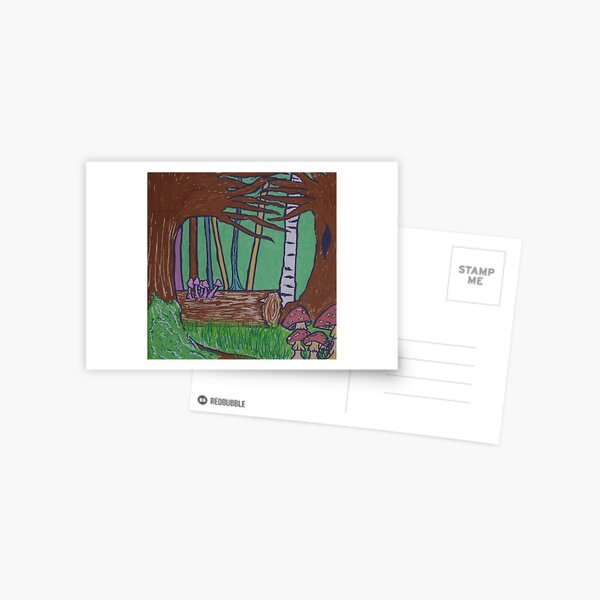 Forest Scene with Mushrooms and Moss Postcard