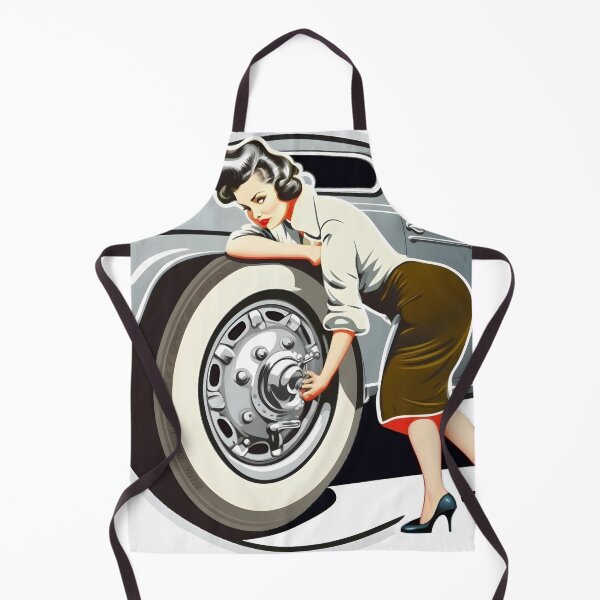 Item preview, Fancy lady changing car tire designed and sold by TheWitsFoe.