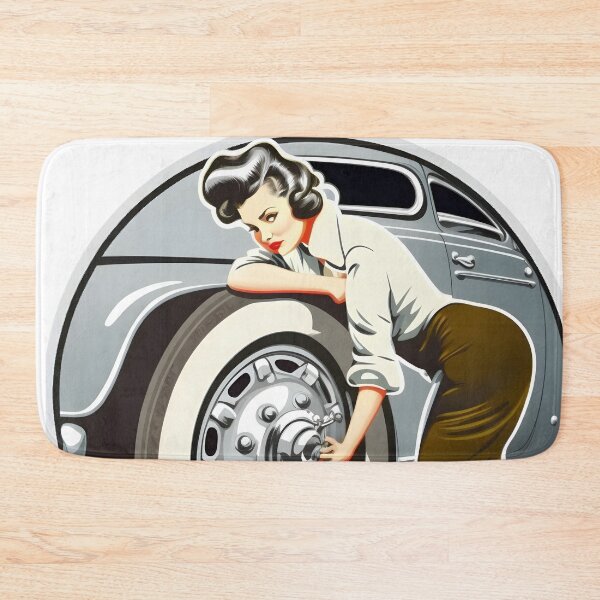 Item preview, Fancy lady changing car tire designed and sold by TheWitsFoe.
