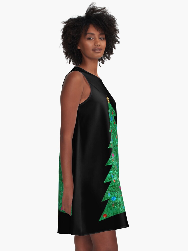 Christmas tree 2025 print dress