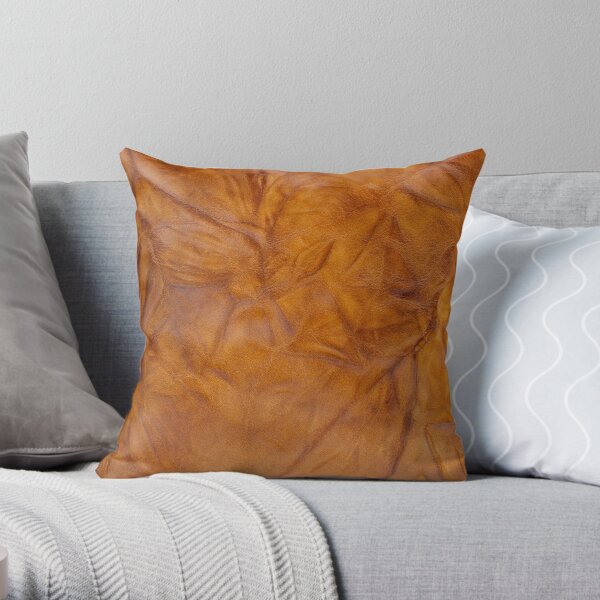 Old leather Throw Pillow