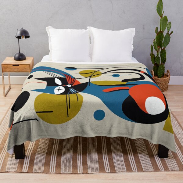 Item preview, Mid Century Colorful Cat 13 Abstract Art Print Painting Wall Decor designed and sold by winterkitty88.