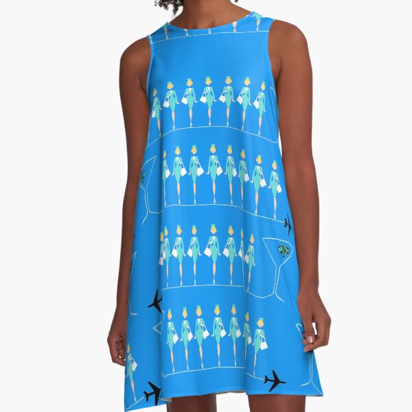 Classic Retro Flight Attendant A-Line Dress