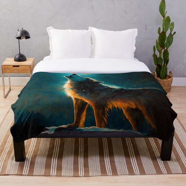 Item preview, Serenata conmovedora: Lobo solitario aullando en el desierto designed and sold by ThreadofHonor.