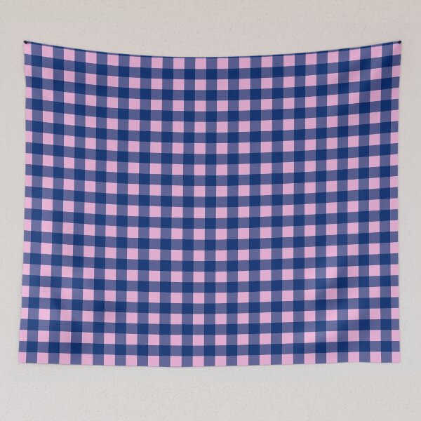 Item preview, Navy Blue and Pink Buffalo Plaid Gingham Check Pattern designed and sold by Gsallicat.