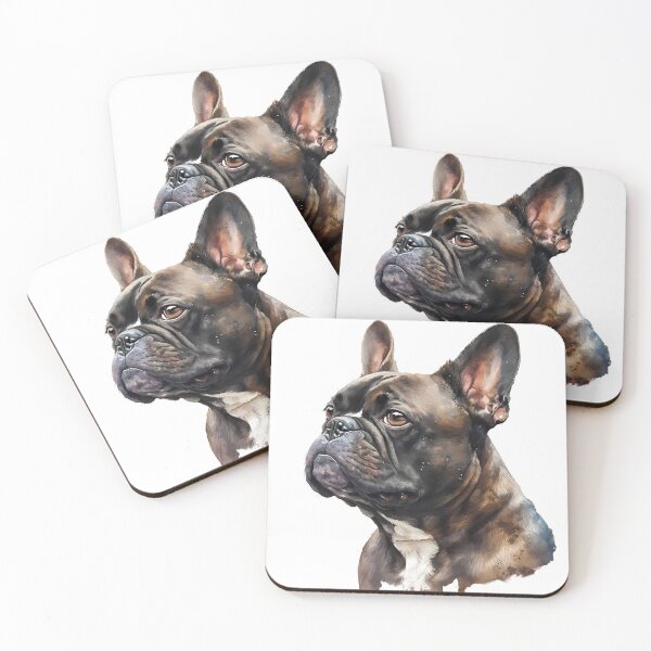 Item preview, French Bulldog Brindle Dog Watercolor Portrait  designed and sold by ColorFlowArt.