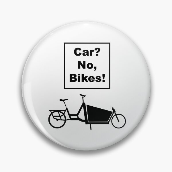 Item preview, Car? No, Bikes! Front loader Funny Joke pun cargo bike design designed and sold by Theokotos.