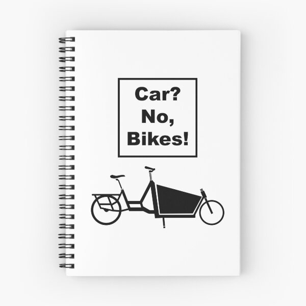 Item preview, Car? No, Bikes! Front loader Funny Joke pun cargo bike design designed and sold by Theokotos.