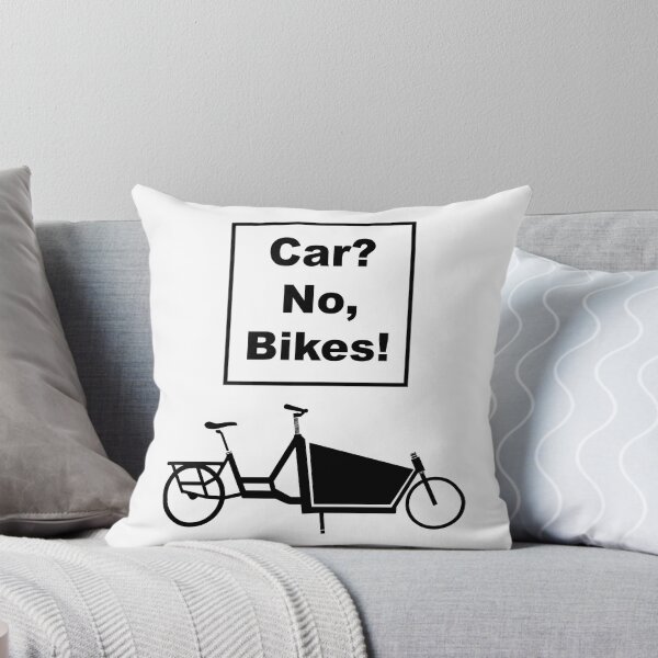 Item preview, Car? No, Bikes! Front loader Funny Joke pun cargo bike design designed and sold by Theokotos.
