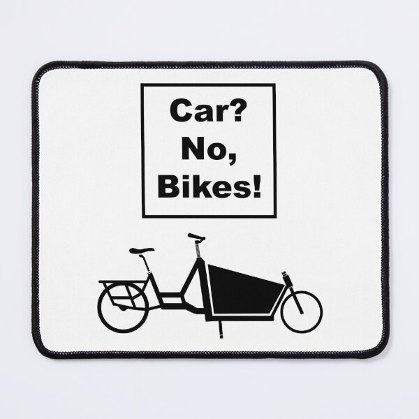 Item preview, Car? No, Bikes! Front loader Funny Joke pun cargo bike design designed and sold by Theokotos.